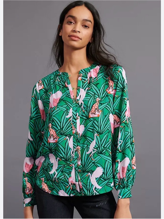 Anthropologie Tops - Anthropologie Kendra Dandy print buttondown shirt EUC